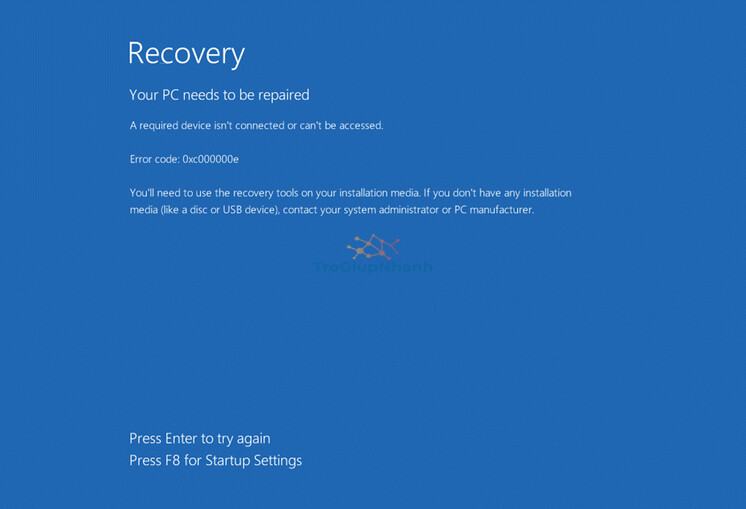 0xc00000e-1 Cách khắc phục lỗi màn hình xanh 0xc00000e Windows 10 - Trợ Giúp Nhanh