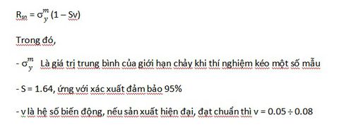 Bảng tra cường độ thép