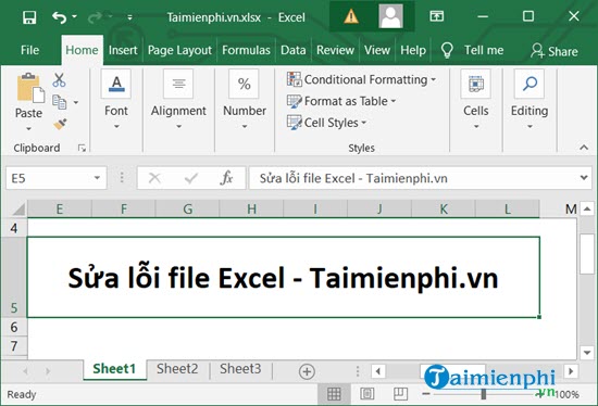[TaiMienPhi.Vn] Sửa lỗi file Excel, khắc phục tập tin Excel bị lỗi trên PC nhanh chóng