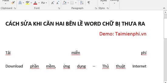 [TaiMienPhi.Vn] Cách sửa khi căn hai bên lề Word chữ bị thưa ra