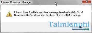 [TaiMienPhi.Vn] Cách sửa lỗi Fake Serial Number của IDM, không download được