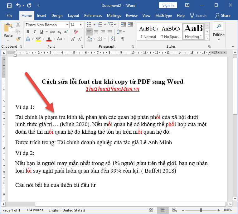 Cách sửa lỗi font chữ khi copy từ PDF sang Word