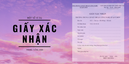 Giấy Xác Nhận trong Tiếng Anh là gì: Định Nghĩa, Ví Dụ Anh Việt