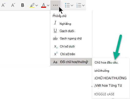 Thay đổi cách viết hoa hay chữ hoa/thường cho văn bản