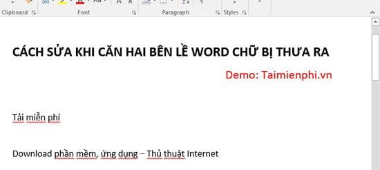 [TaiMienPhi.Vn] Cách sửa khi căn hai bên lề Word chữ bị thưa ra