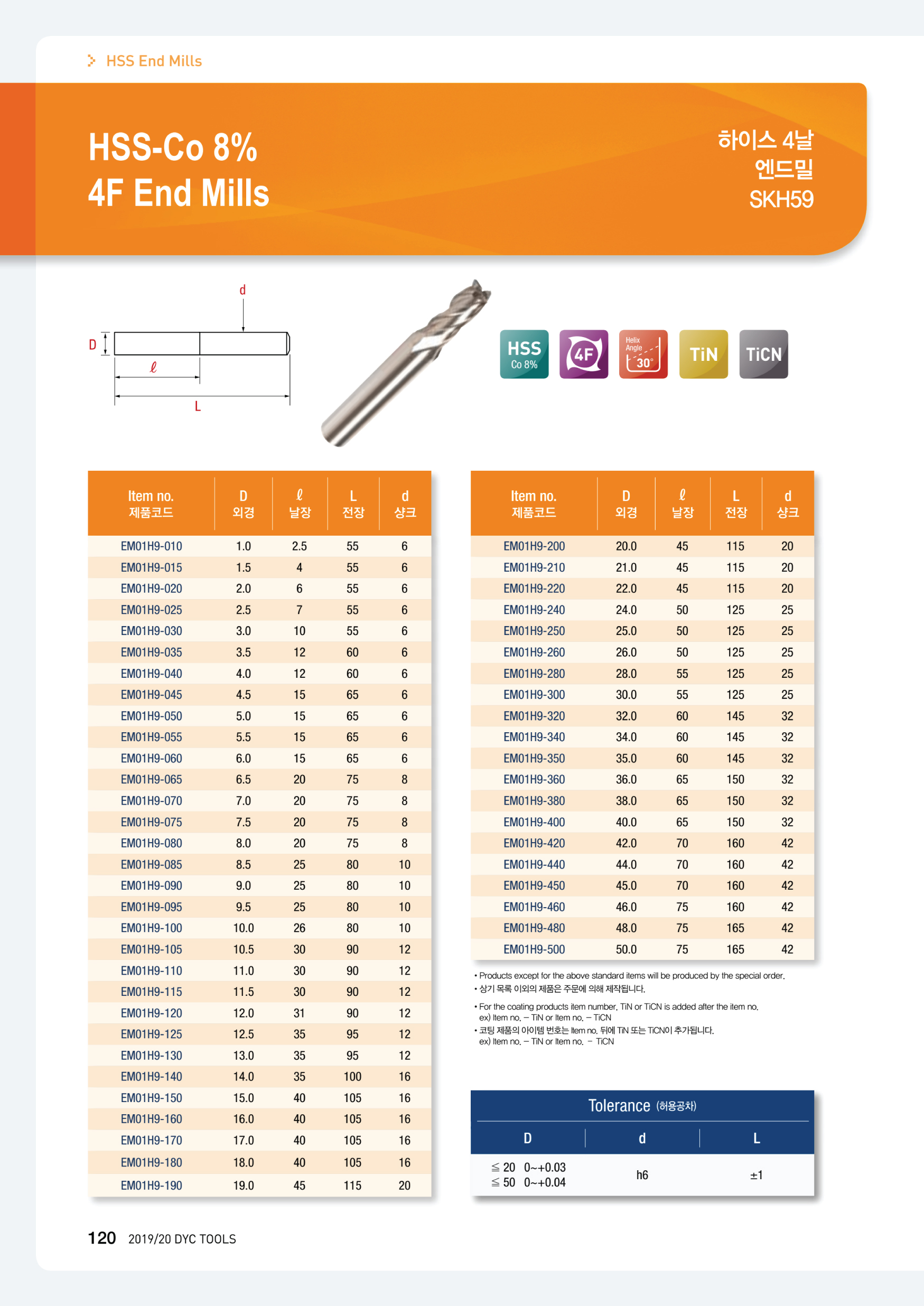 Dao Phay Ngón Thép Gió 4F Phi 11 DYC EM01H9-110 | hutscom.vn