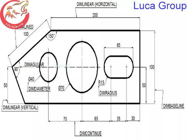 Lệnh Ghi Kích Thước Trong Autocad, hiện thị kích thước trong autocad
