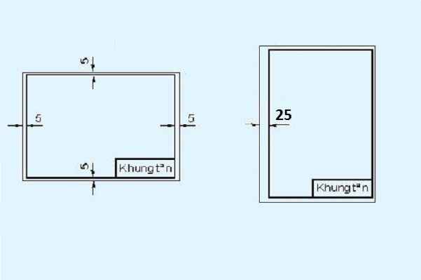 Mẫu khung tên bản vẽ kĩ thuật A4, A3, A2, A1