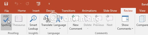 Kiểm tra chính tả và ngữ pháp trong PowerPoint 2016