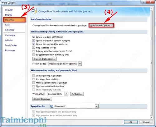 [TaiMienPhi.Vn] Khắc phục lỗi gõ chữ thường ở đầu dòng nhưng Word tự sửa thành chữ hoa