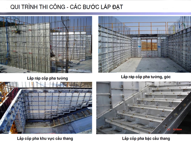 Hướng dẫn quy trình thi công cốp pha nhôm