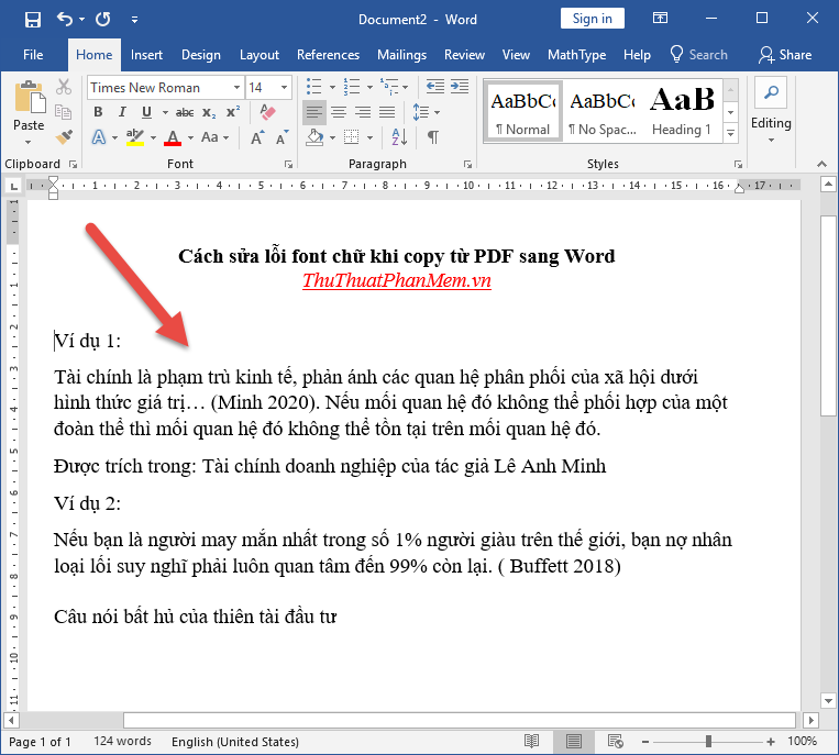 Cách sửa lỗi font chữ khi copy từ PDF sang Word