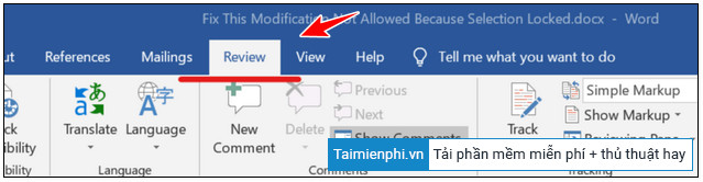 [TaiMienPhi.Vn] Cách sửa lỗi Word 2016 và 2019 bị khóa không cho soạn thảo, không đánh